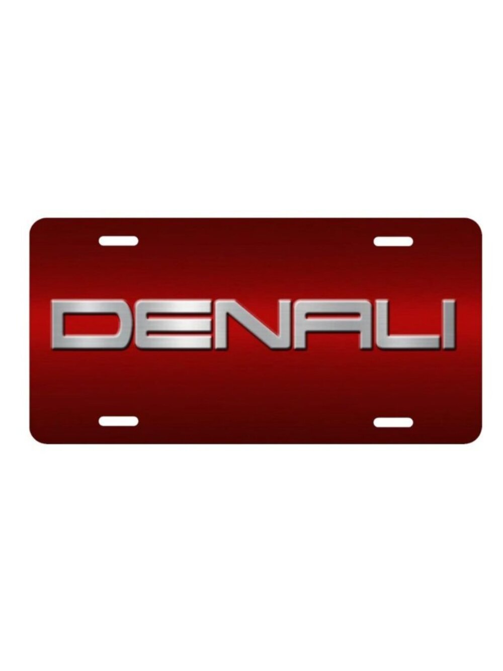 GMC Denali on Red Silver simulated Carbon Fiber Aluminum License Plate New ABC